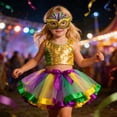thumbnail image 2 of LIIPEE Girls Skirt Casual Party Birthday Dance Performance Ballet Tutu Skirt And Eye Cover Set Comfortable Soft Cute Breathable Skirt,Green,5-8 Years, 2 of 4