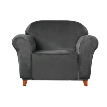Dowbom High Stretch Sofa Cover, 1-Piece Velvet Sofa Slipcover Cushion Couch Furniture Protector