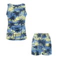 thumbnail image 5 of TSOVTHRID Tropical Palm Tree Print Pajama Set for Women Two-Piece Nightwear Sleeveless Sleepwear with Elastic Waist Short Pants Pjs Sets, Size M, 5 of 7