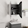 thumbnail image 2 of vidaXL Bathroom Cabinet with Round Mirror&LED Grey 54x54x17.5 cm, 2 of 5