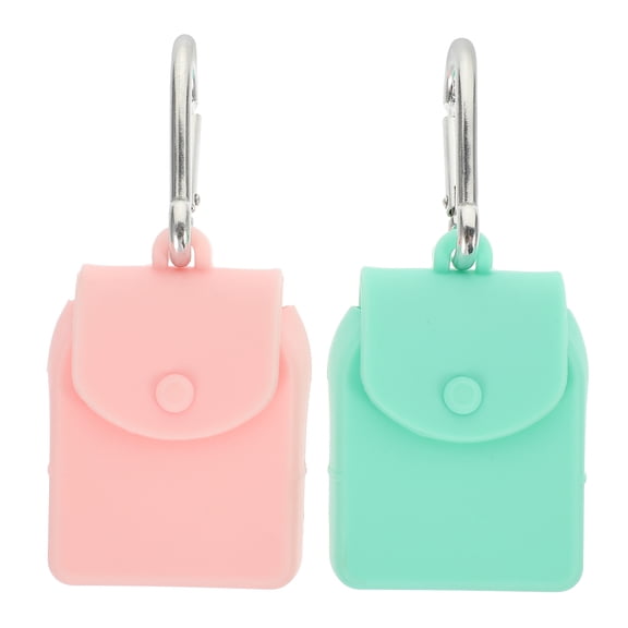 ROSENICE 2Pcs Silicone Coin Wallet for Bag Accessory Coin Storage Travel Accessories Green Pink 6x4.1cm