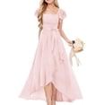 thumbnail image 2 of Ashirexll Robes d'Été pour Ados Mode Sans Manches Ligne A Décontractée Col Rond Manches à Volants Robe de Printemps Été pour Préados, 2 of 3