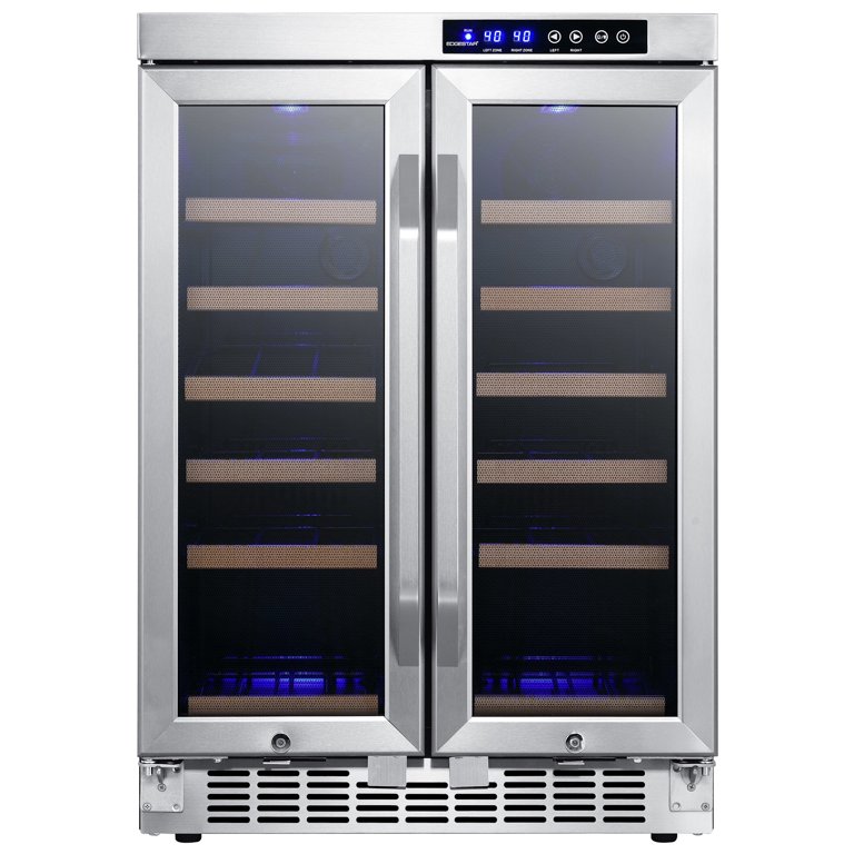 Edgestar 36 Bottle Stainless Steel, Built-In Dual Zone Wine Cooler