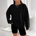 thumbnail image 6 of Tiqkatyck Graphic Hoodies for Women Clearance Womens Oversized Sweatshirts Hoodies Crew Neck Pullover Sweaters Casual Comfy Fall Fashion Outfits Clothes Womens Long Sleeve Tops Hoodies for Women Black, 6 of 6