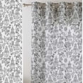 thumbnail image 1 of Vargottam Floral Vines Print Sheer Georgette Curtains for Windows & Small Doors - Set of 2 Panels, 72" Long, Grommet Top, Printed Light Filtering Drapes for Living Room or Study, 1 of 9