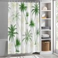 thumbnail image 6 of Shower Curtains for Bathroom-72"x72",Summer Vacation Green Palm Tree Waterproof Bath Curtain Grommet Shower Curtain Set with Hooks,, 6 of 9