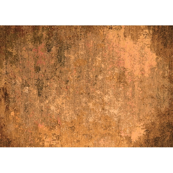 Ahgly Company Indoor Rectangle Oriental Orange Industrial Area Rugs, 7' x 9'