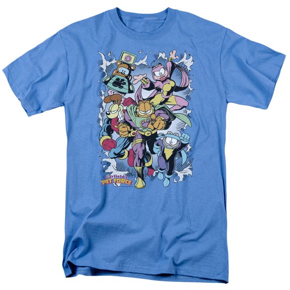 Garfield Ripped S/S Adult 18/1 T-Shirt-Carolina Blue