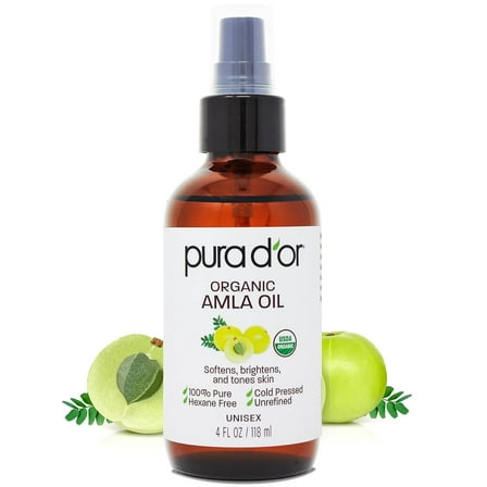 PURA D'OR ORGANIC Amla Oil, 4 Fl Oz