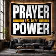 thumbnail image 6 of Prayer Is My Power Quote on Black Background, Inspirational Vintage for Spiritual Decor Lovers, Motivational Wall Art, Housewarming Gift Tapestry Wall Hanging for Bedroom and Dorm, 6 of 7