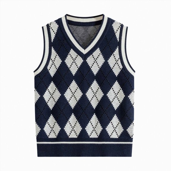 dmqupv School Sweater for Girls Boys Girls School Sweater Vest Kids V Neck Soft Comfy Pullover Trendy Knitted Waistcoat Vest Navy,4-5 Years