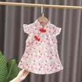 thumbnail image 4 of HUITKMM Girls Dresses Baby Girls Qipao Cheongsam Sleeveless Floral Party Dress Outfits Toddler Short Dress Clothes, 4 of 4