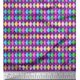 thumbnail image 1 of Soimoi Purple Cotton Cambric Fabric Diamond Geometric Print Sewing Fabric Yard 56 Inch Wide, 1 of 3