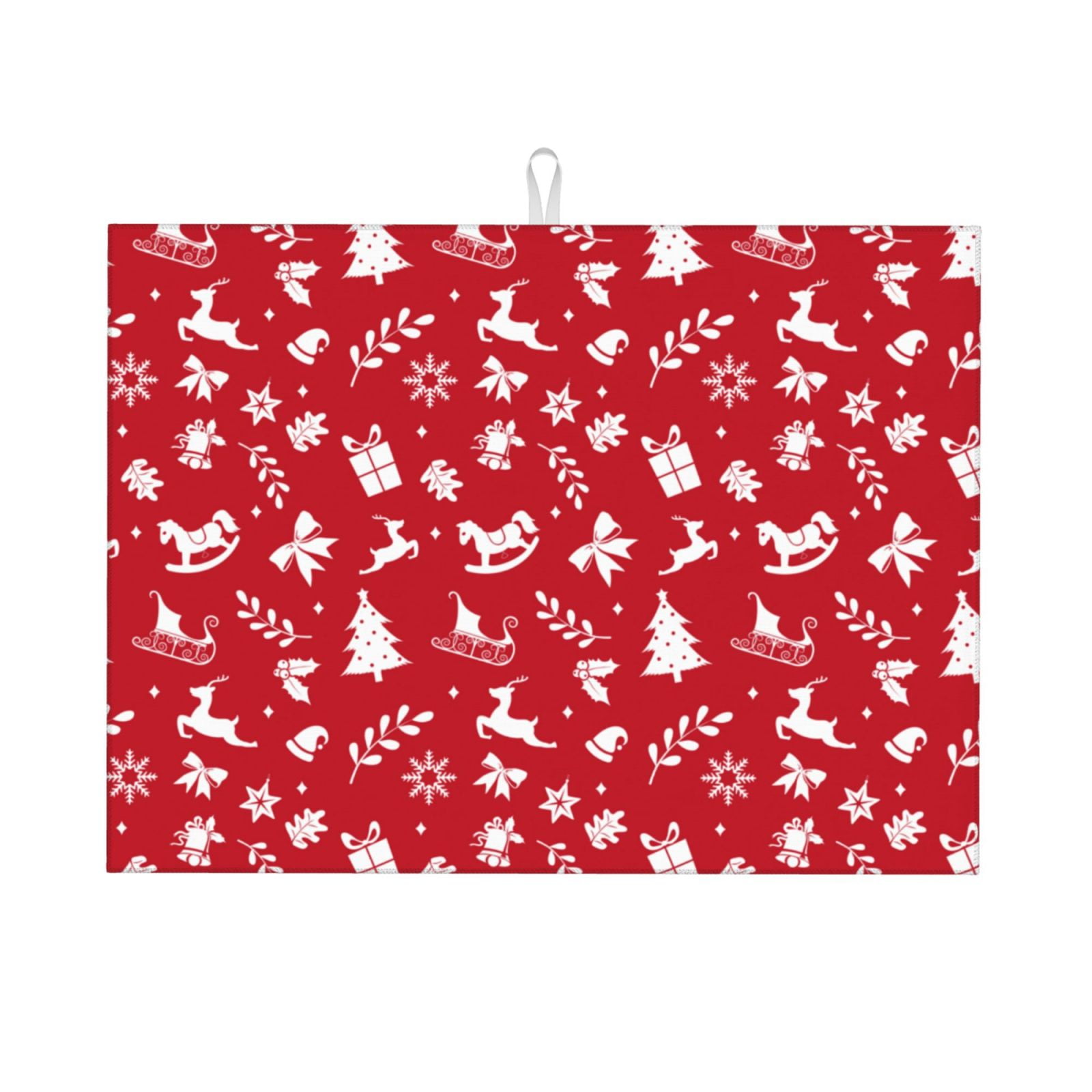 Microfiber Drying Mat, Funny Red Christmas Decoration Dish Drying Mat