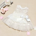 thumbnail image 1 of Gyratedream Baby Girls Sleeveless Lace Tulle Tutu Princess Dress Wedding Baptism Gown Floral Dresses, White, 1 of 8