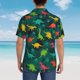 thumbnail image 4 of Balery Colorful Dinosaurs Camisas hawaianas de manga corta para hombre, camisas playeras de corte holgado, camisas de vacaciones con botones,Medium, 4 of 7
