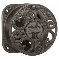 Suncast Sidewinder Side Scroll 60' Hose Resin Decorative Wall Mount Hose Reel, Bronze