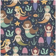 GZHJMY Funny Little Mermaids Napkins Table Decorations Napkin Set for Gift Giving, Dining, Parties 20 x 20in