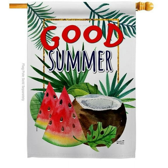 Angeleno Heritage H137065-BO Good Summer Fruity Summertime Fun & Sun 28 x 40 in. Double-Sided Decorative Vertical House Flags for Decoration Banner Garden Yard Gift