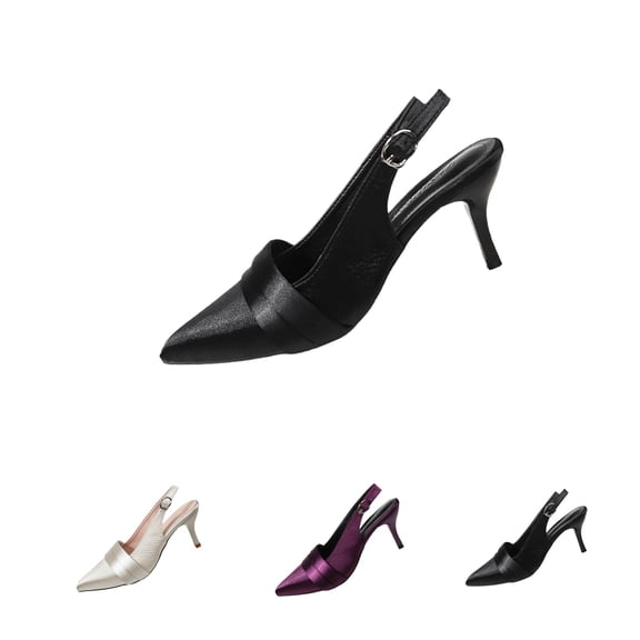 Bixock Casual Sandals for Women,Womens High Heels Pointed Toe Ankle Strap Pumps Patent Leather Office Wedding Dress Shoes