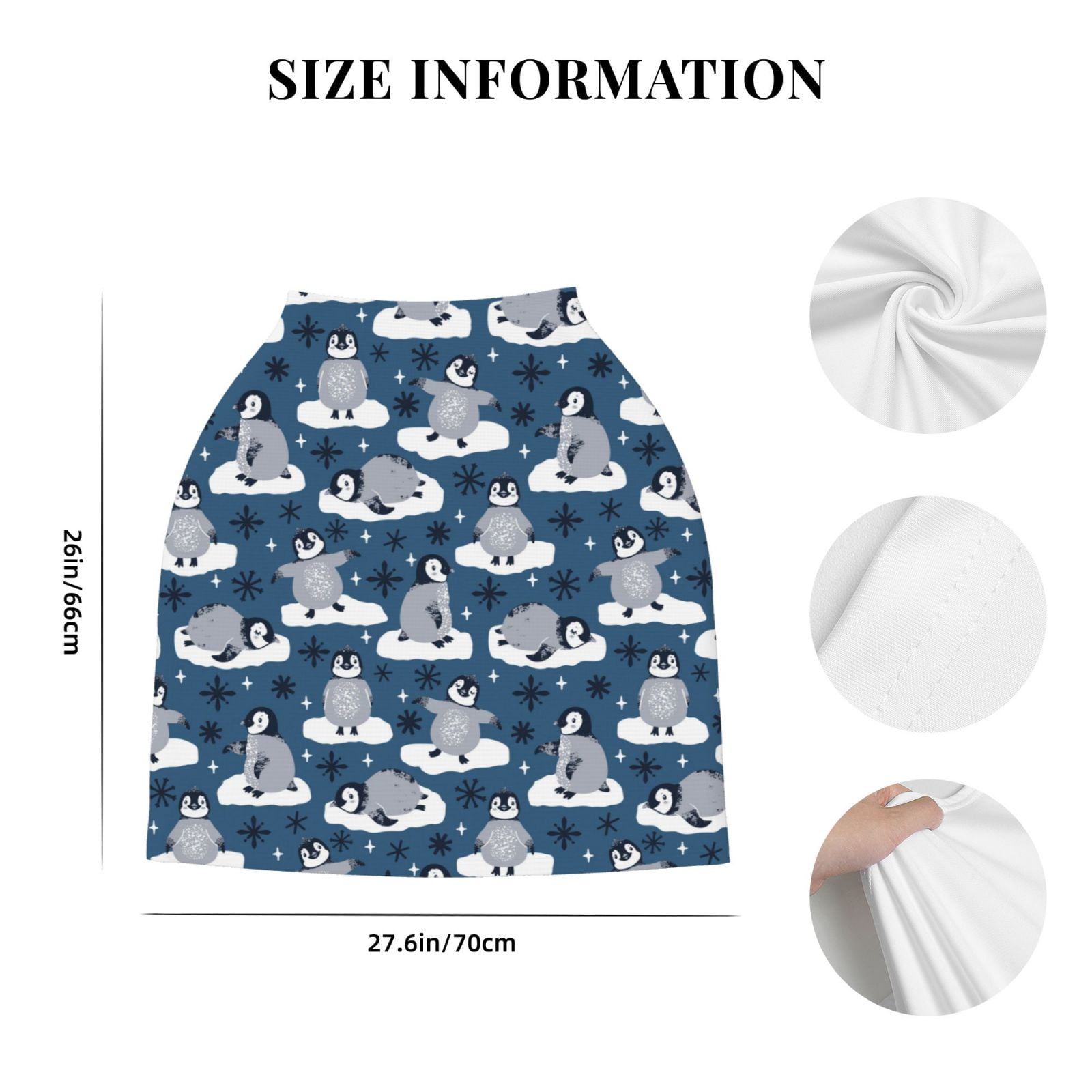 Fotbe Snow Penguin Pattern Car Seat Covers for Babies, Nursing Breastfeeding Cover Infant Carseat Canopy, Soft Stretchy Carrier Cover