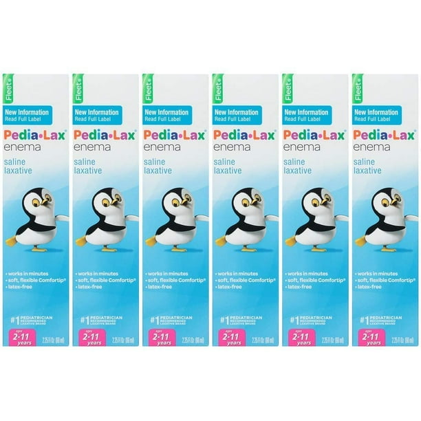 Fleet PediaLax Enema For Children For Ages 2 To 11 Years 2.25 Oz, 6