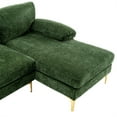 thumbnail image 6 of 110" Oversized U-Shaped Sofa, Modern Sectional Sofa with Soft Padded Seat, 4 Seat Modular Sofa Couches with 2 Chaise Lounges & Golden Metal Legs, 800lbs Capacity, for Living Room, Green, 6 of 7