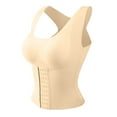 thumbnail image 6 of KHONTS Women's 4-In-1 Posture Corrector Waist Buttoned Bra Shapewear Waist Trainer Bras Tummy Control Breathable Compression Tank Top Beige XXL, 6 of 6