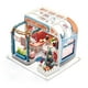 thumbnail image 1 of Montar DIY Coffee House Toy Miniatura de madera Kit Dollhouse Toys con muebles Kit LED Christma Abanopi Casa de muñecas de bricolaje, 1 of 7