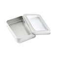 thumbnail image 2 of Jewelry Storage Tins, Rectangular See Through Window Lid Portable Metal Case, Craft Organizer Box, Metal Container for Nail Art Supplies, Handmade Crafts, Small Personal Accessories, 2 of 5