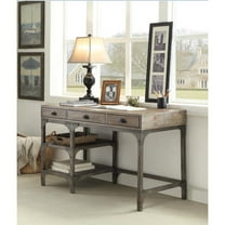 CLEARANCE! ACME Gorden Desk in Weathered Oak & Antique Silver 92325