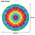 thumbnail image 6 of Rainbow Tie Dye Circular Pattern Round Tablecloth 60"x60",Wrinkle Wipeable Table Cloth for Kitchen Dining Room Picnic Patio Party, 6 of 6