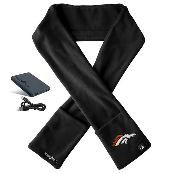 ActionHeat Black Denver Broncos 5V Battery Heated Scarf