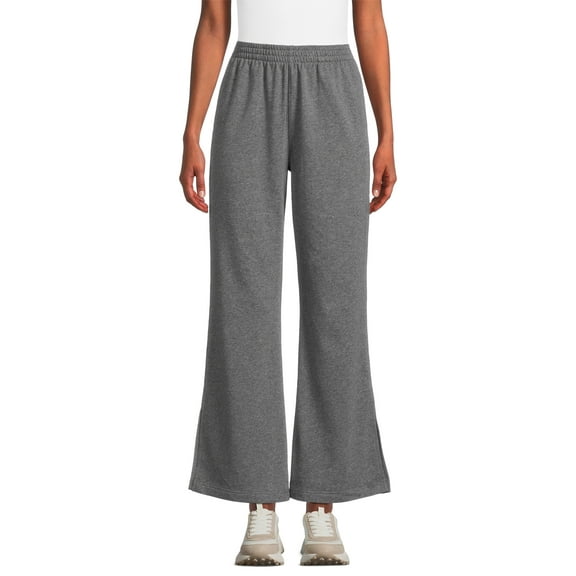 Athletic Works Women's Wide Leg Pants with Side Vents, Sizes XS-XXXL