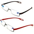 thumbnail image 2 of 2 Pairs Featherweight Slim Half Rim Memory Flex Reading Glasses With Anti-Blue Ray Coating +2.50, 2 of 4