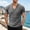 Gray, variant on 100 Percent Cotton T-Shirts for Men Jerdar Men's Solid Color Pleated Frayed Edges Special V-neck Short-sleeved Shirt