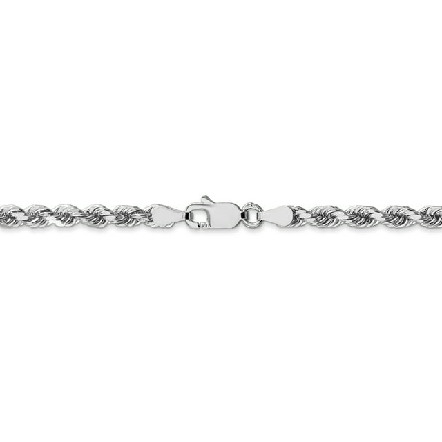 Leslie's 14K White Gold 4.00mm Diamond-Cut Rope Chain (Weight: 25.78 Grams, Length: 20 Inches)