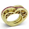 thumbnail image 1 of Alamode TK863-9 Bague en Acier Inoxydable Or IP pour Femmes avec Cristal de Qualité Supérieure en Fuchsia - Taille 9, 1 of 1