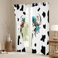 thumbnail image 3 of Homewish Tribal Sheep Skeleton Curtains Pack of 2 (42x84 Each) for Kids, Fashion Cow Print Curtains Blackout, Hippie Western Flower Bedroom Curtains, Black Out Curtains Decor, 3 of 6