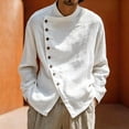 thumbnail image 4 of StSilkitty Mens Casual Shirts Solid Color Long Sleeve Side Bottons T Shirt Lightweight Soft Fashion Comfy Tops, 4 of 6