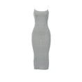 thumbnail image 4 of Sngxgn Women Full Slips Sexy Chemise V Neck Straight Dress(Grey,M), 4 of 7