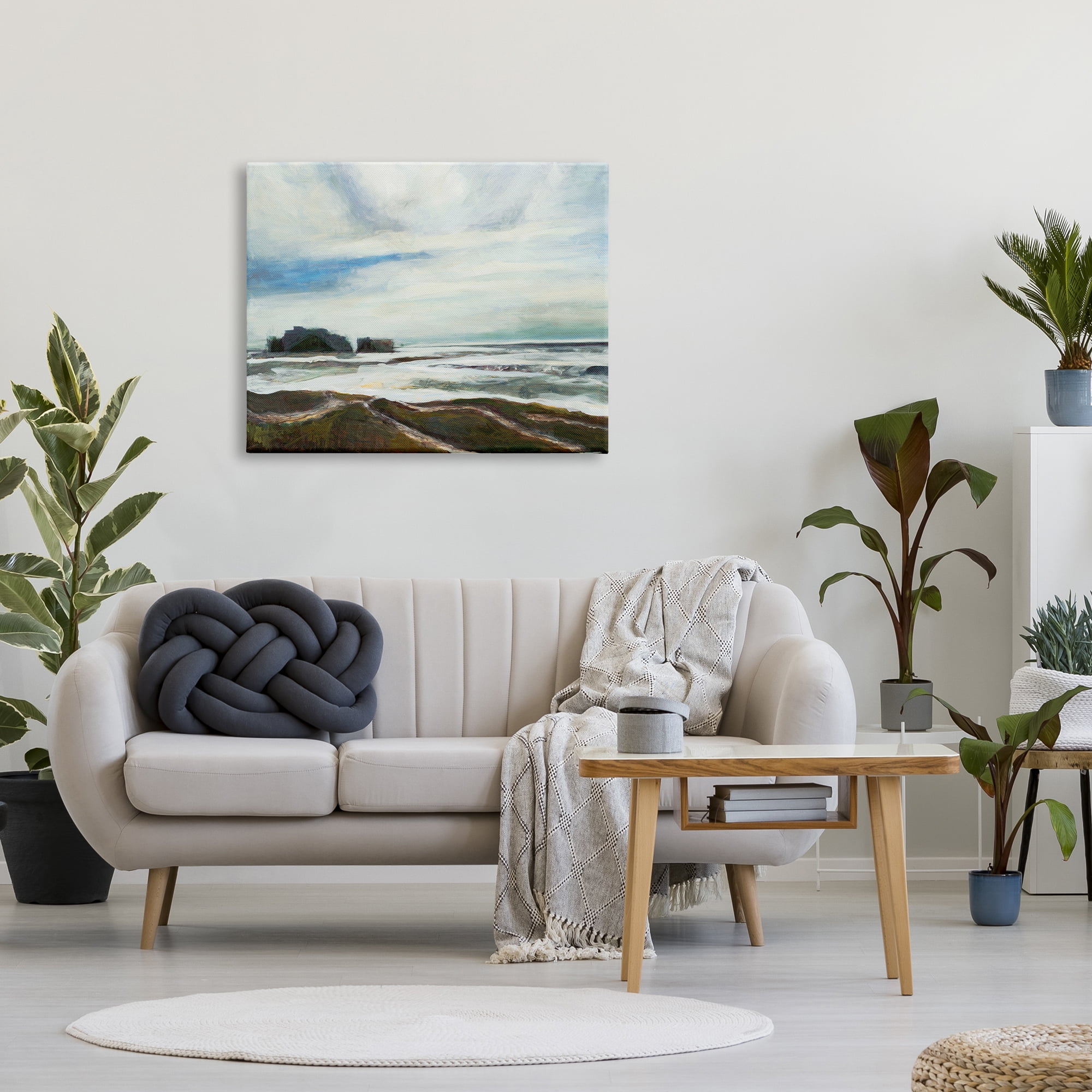 Stupell Industries Abstract Rigid Coast Landscape White Fluid Waves, 30 x 40, Designed by Stacy Pollard