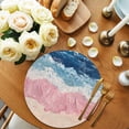 thumbnail image 2 of Round Placemats Blue Pink Painting 15 inch Set of 2 Table Mats for Dining Table Abstract Modern Art Heat Resistant Non-Slip Kitchen & Home Decorative Place Mat Set, 2 of 8