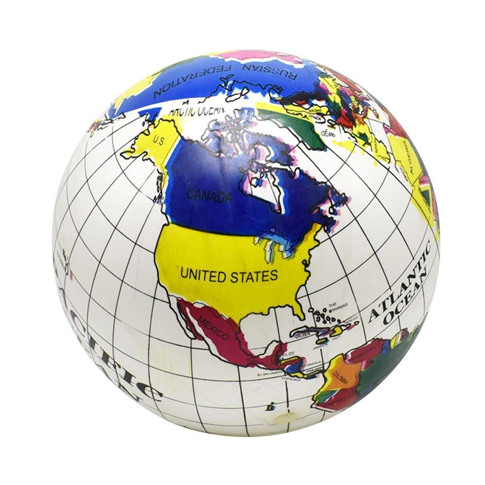 Inflatable Globe Geography Learning Toy World Map Balloon Beach Ball Toy 40cm US 