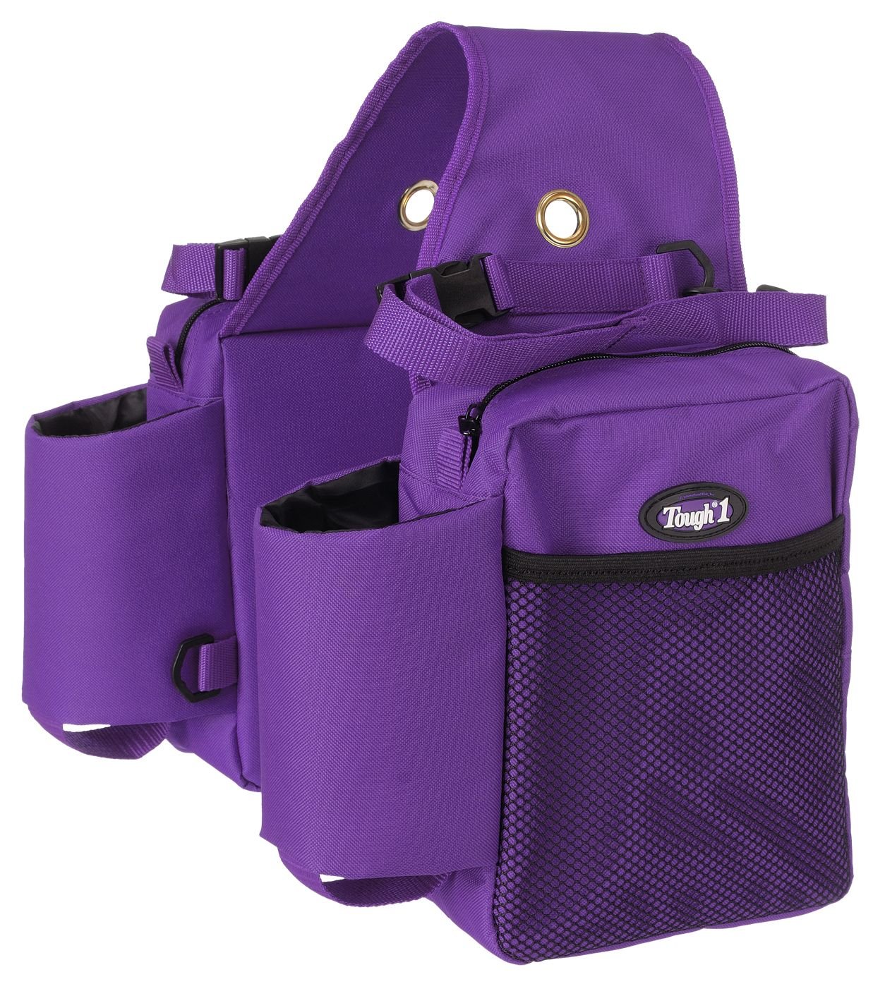 Nylon Water Bottle/Gear Carrier Saddle Bag, Purple, Two heavy denier