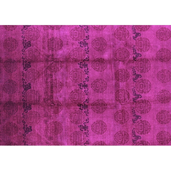 Ahgly Company Indoor Rectangle Oriental Purple Industrial Area Rugs, 8' x 12'