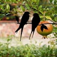 thumbnail image 3 of Decoración de pájaros de metal – Decoración de pared de hierro forjado con colibrí negro | Silueta de estatuas de pájaros Ha-nging para patio al aire libre, césped, jardín, hogar, 3 of 5
