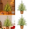 thumbnail image 2 of 2FT/3FT/4FT PreLit Green Artificial Christmas Tree, Warm White LED Lights Twinkling Glow, Realistic Tabletop Tree PreAssembled Holiday Decor for Home Apartment Entryway Indoor Display, 2 of 4