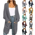 thumbnail image 1 of Tranfacy Manteaux d'Hiver pour Femmes, Vestes pour Femmes Tendance, Blouses Décontractées à Blocs de Couleur Manches Longues Col Rond, 1 of 4