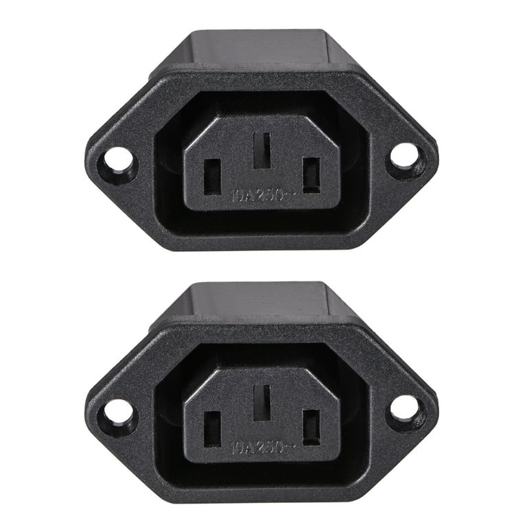 10-Pack US 3-Pin Panel Mount Power Socket – 125V 15A Screw-Type Female Outlet For Equipment Racks